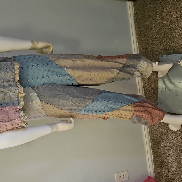 Vtg SACRED THREADS Patchwork Colorblock Embroidered Boho Hippie Pantsuit - Picture 8 of 13